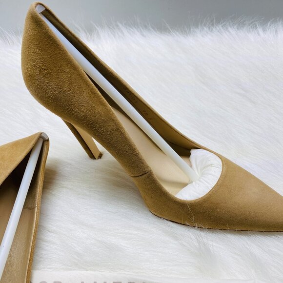 Good American Tan Suede pump heels Size 9.5 Brand new with box - Picture 2 of 7
